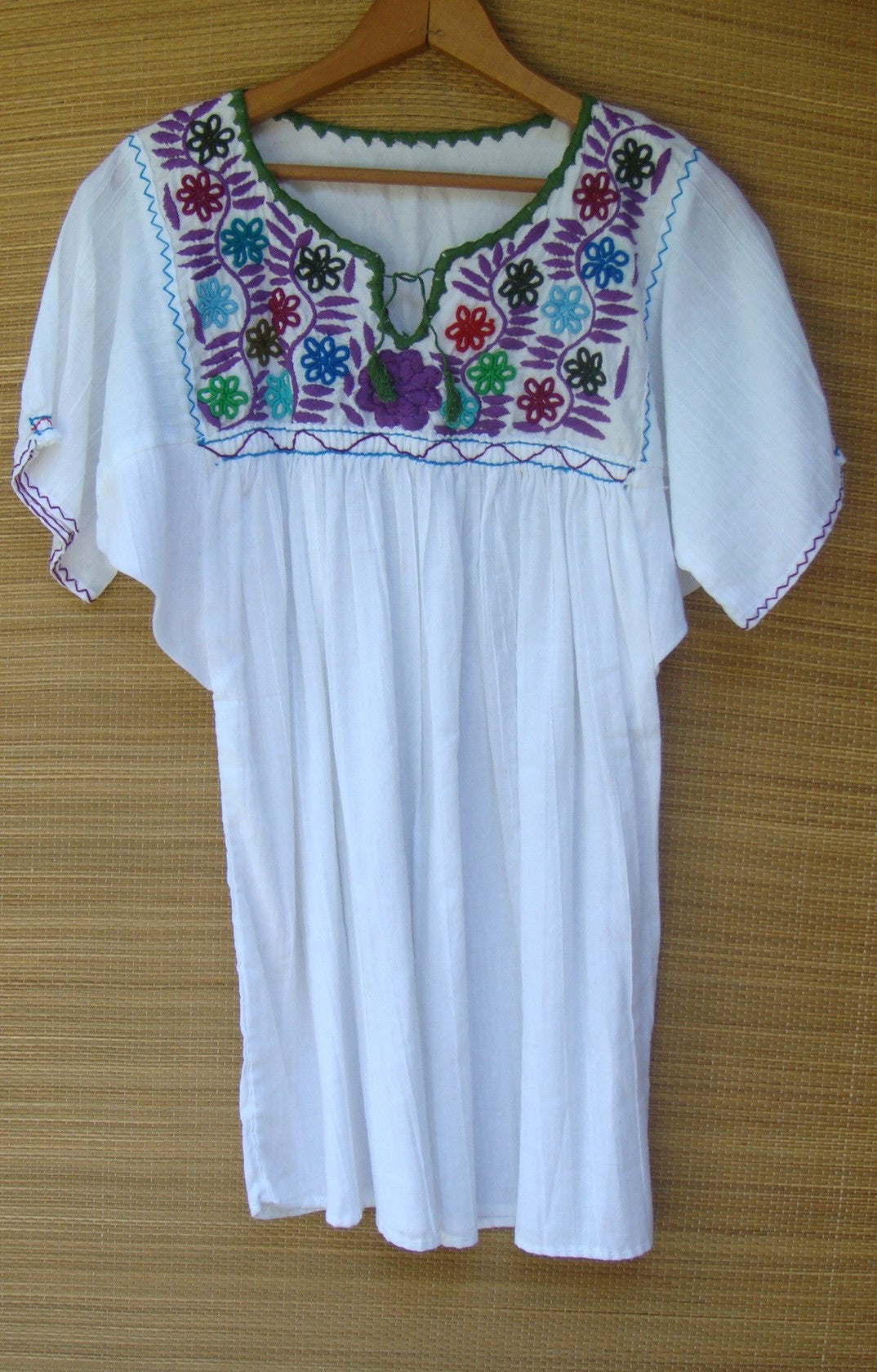 Mexican Blouse Huipil White Peasant ...